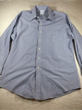 Brooks Brothers 1818 Regent Fit Striped Long Sleeve Button Down Shirt Sz 17-2/3